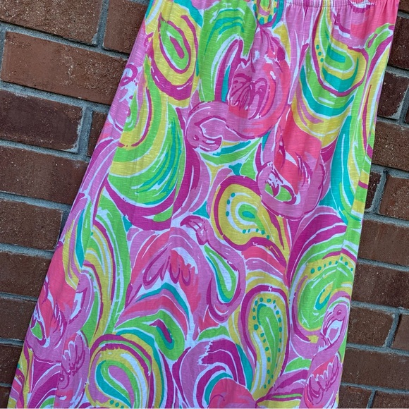 Lilly Pulitzer Marlisa All Nighter Print Slub Jersey Strapless Maxi Dress XS - Picture 2 of 5
